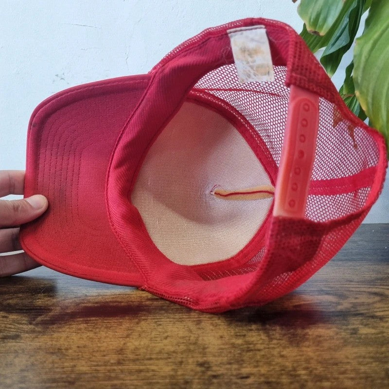 Vintage American Trucker Hat Snapback cap one size adjustable red MF massey fergeson