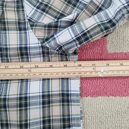 Vintage Carhartt Boxy Fit Cropped Shirt Short Sleeve XL check brown Button Up Skater Y2K Surf