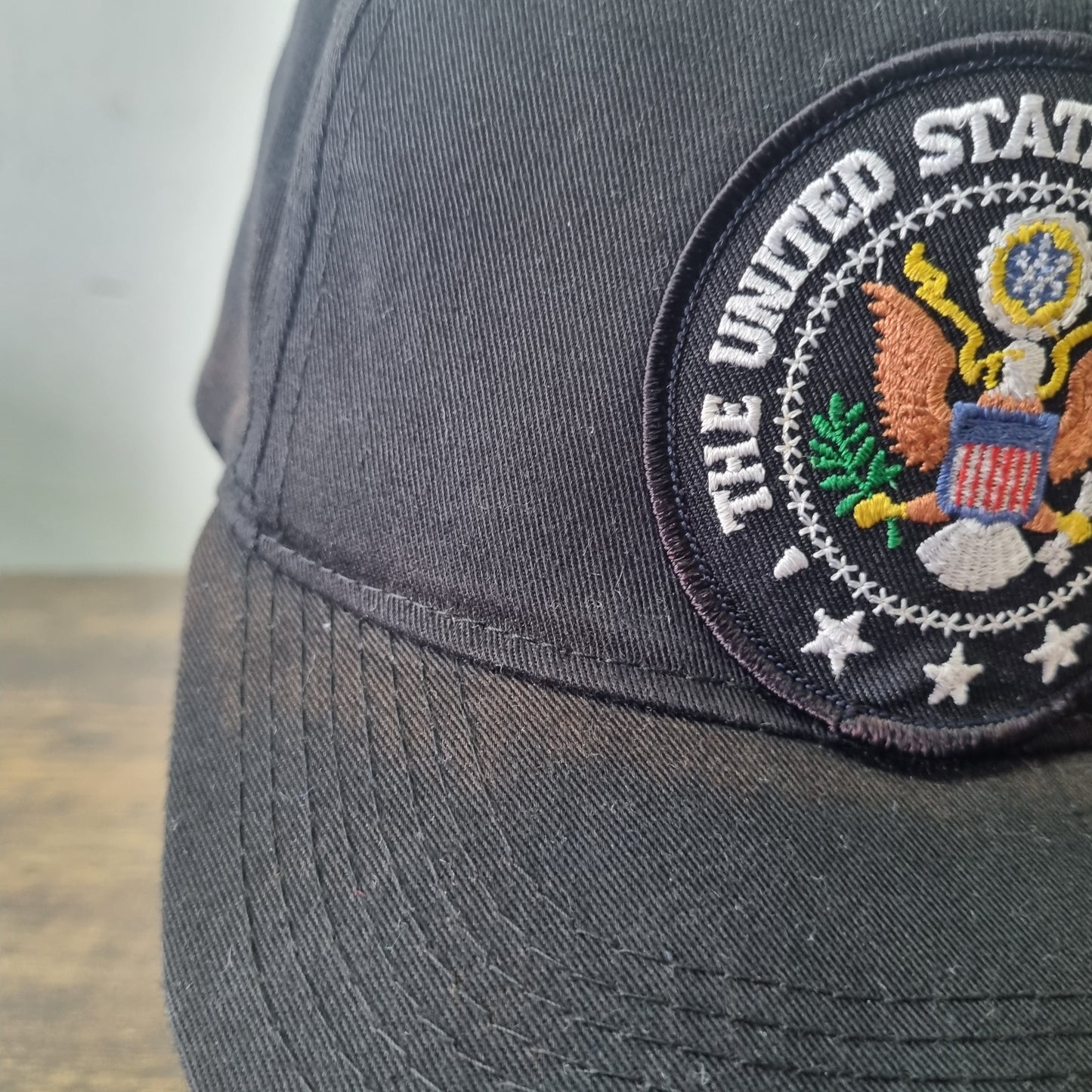 Vintage American Trucker Hat Snapback cap one size adjustable sun fade black