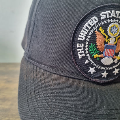 Vintage American Trucker Hat Snapback cap one size adjustable sun fade black