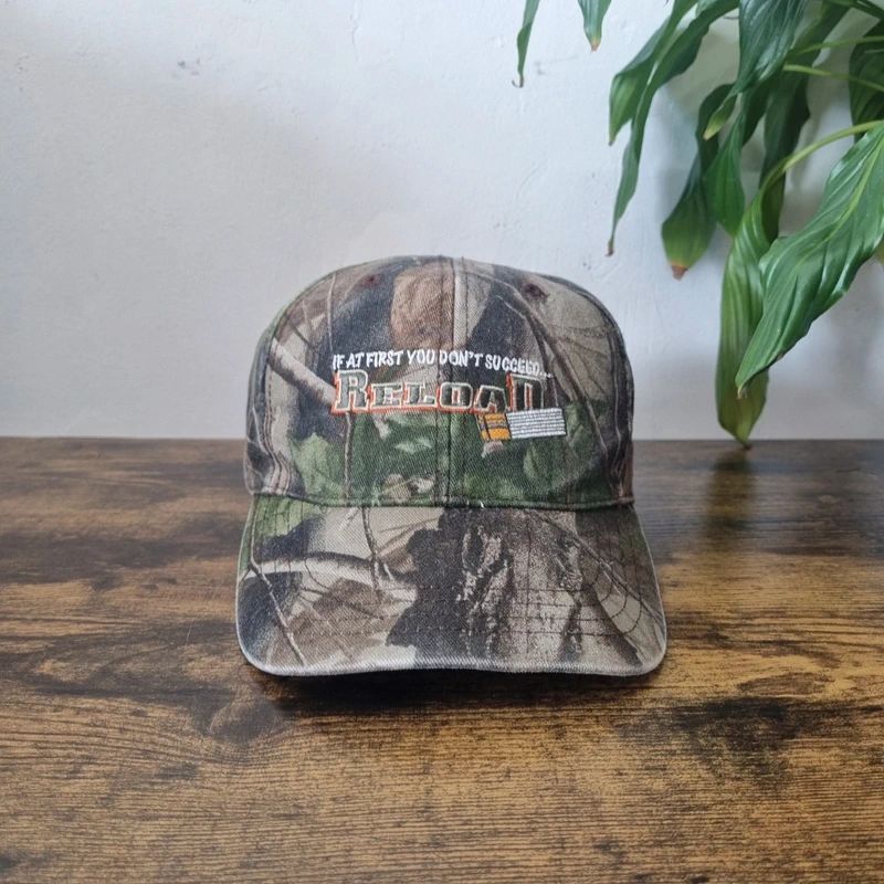 Vintage American Baseball Hat Snapback cap one size adjustable khaki green realtree reload