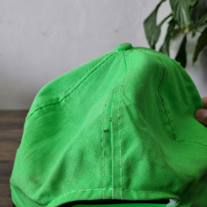 Vintage American Trucker Hat Snapback cap one size green striper derry fish