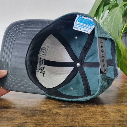 Vintage American Baseball Hat Snapback cap one size adjustable green grey Cow Eda lichtfield