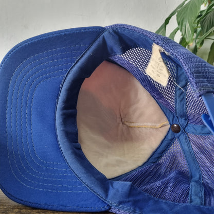 Vintage American Trucker Hat Snapback cap one size adjustable Yellow Blue