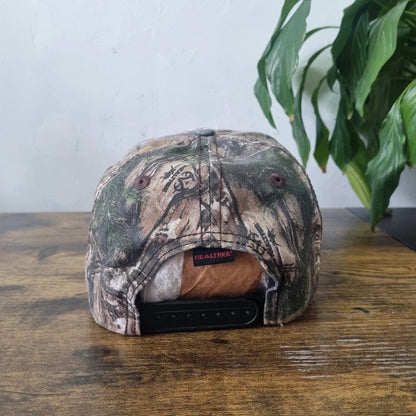 Vintage American Baseball Hat Snapback cap one size khaki green realtree camo state farm