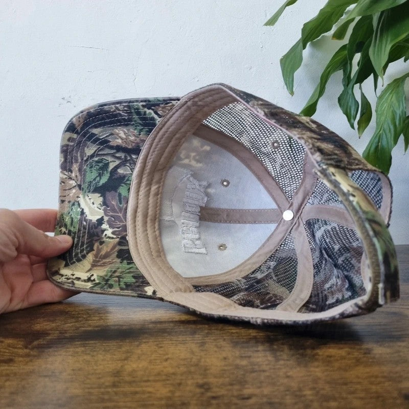 Vintage American Baseball Hat Snapback cap one size adjustable khaki realtree camo bendix