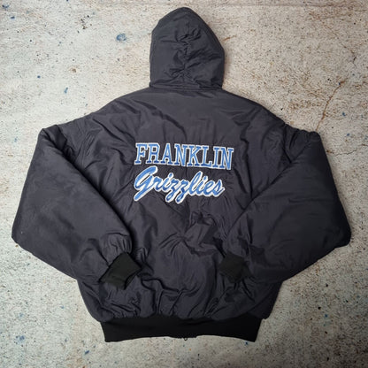Holloway Bomber Puffer Jacket Vintage Franklin Grizzlies - Black - Size XL