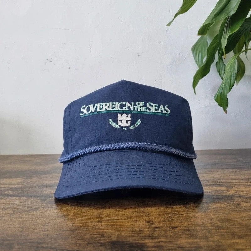 Vintage American Trucker Hat Snapback cap one size adjustable navy sovereign of the seas