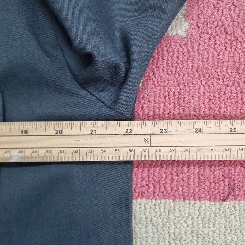 Vintage Dickies Boxy Fit Cropped Shirt Short Sleeve Medium plain Grey Button Up Skater Y2K Surf