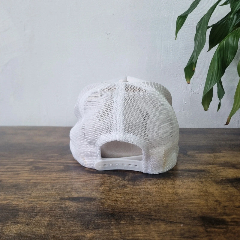Vintage American Arabia Trucker Hat snapback one size white 90s mesh