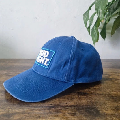 Vintage American Baseball Hat Snapback cap one size adjustable Bud Light blue