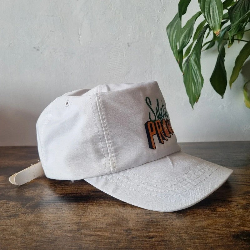 Vintage American Trucker Hat Snapback cap one size adjustable white saftey proud