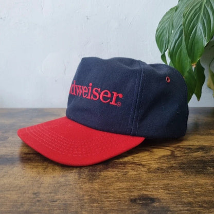 Vintage Budweiser Baseball Hat Snapback cap one size adjustable navy red