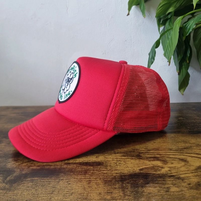 Vintage American Trucker Hat Snapback cap one size adjustable red pro rich cow