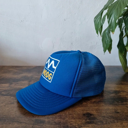 Vintage American Trucker Hat Snapback cap one size adjustable royal blue Moog automotive