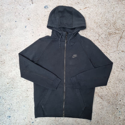 Nike Tech Fleece Tracksuit Jacket AW77 black Zip up Hooded Size Small Men's