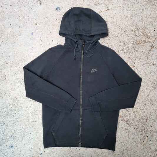 Nike Tech Fleece Tracksuit Jacket AW77 black Zip up Hooded Size Small Men's