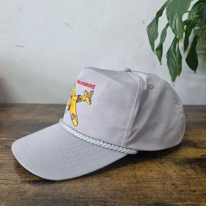 Vintage American Trucker Hat Snapback cap one size adjustable grey Ww2 aircraft plane Bolingbroke