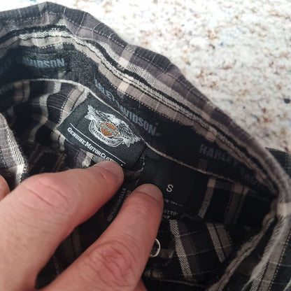 Harley Davidson Shirt Mens Long Sleeve Embroidered Biker - Black - Size S