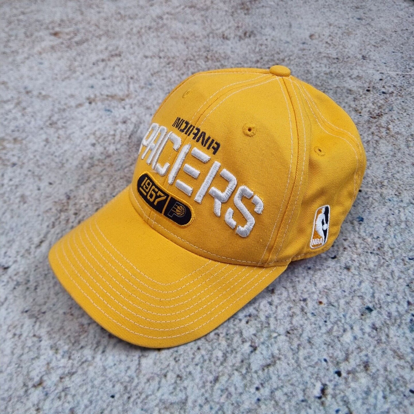 Adidad NBA Indiana Pacers Hat Adjustable Loop Cap Yellow Retro
