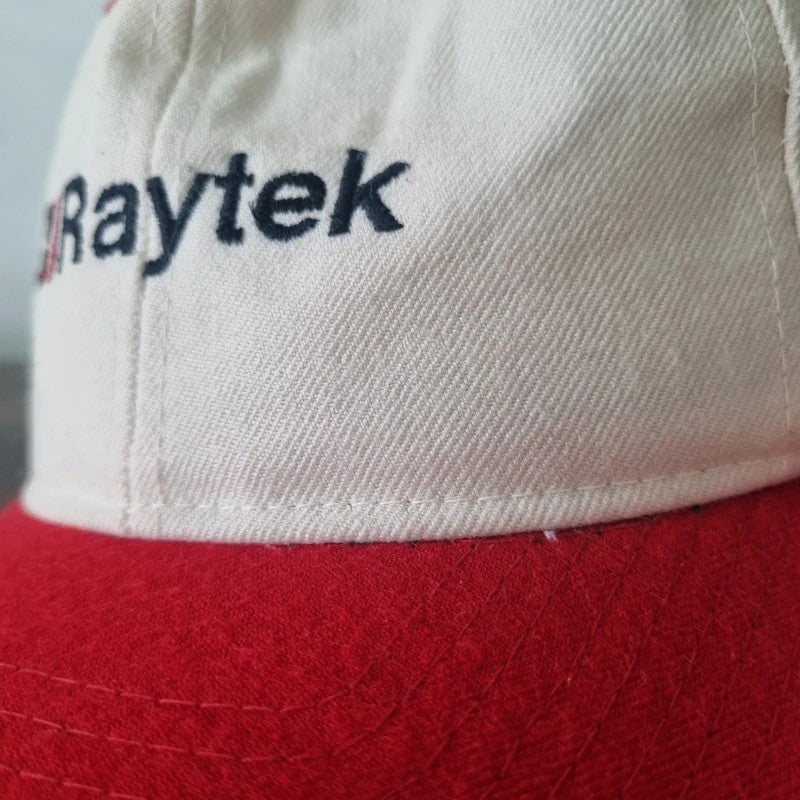 Vintage American Baseball Hat Snapback cap one size adjustable cream red raytek
