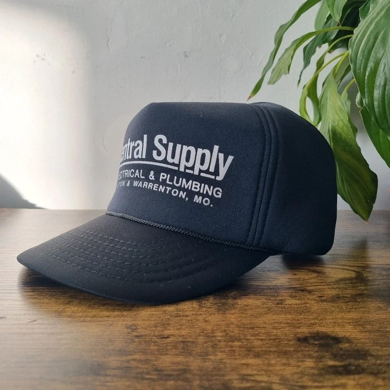 Vintage American Trucker Hat Snapback cap one size adjustable black central supply electric