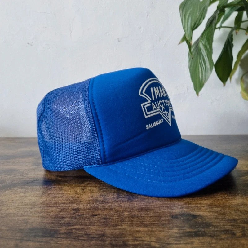 Vintage American Trucker Hat Snapback cap one size adjustable royal blue iman auction