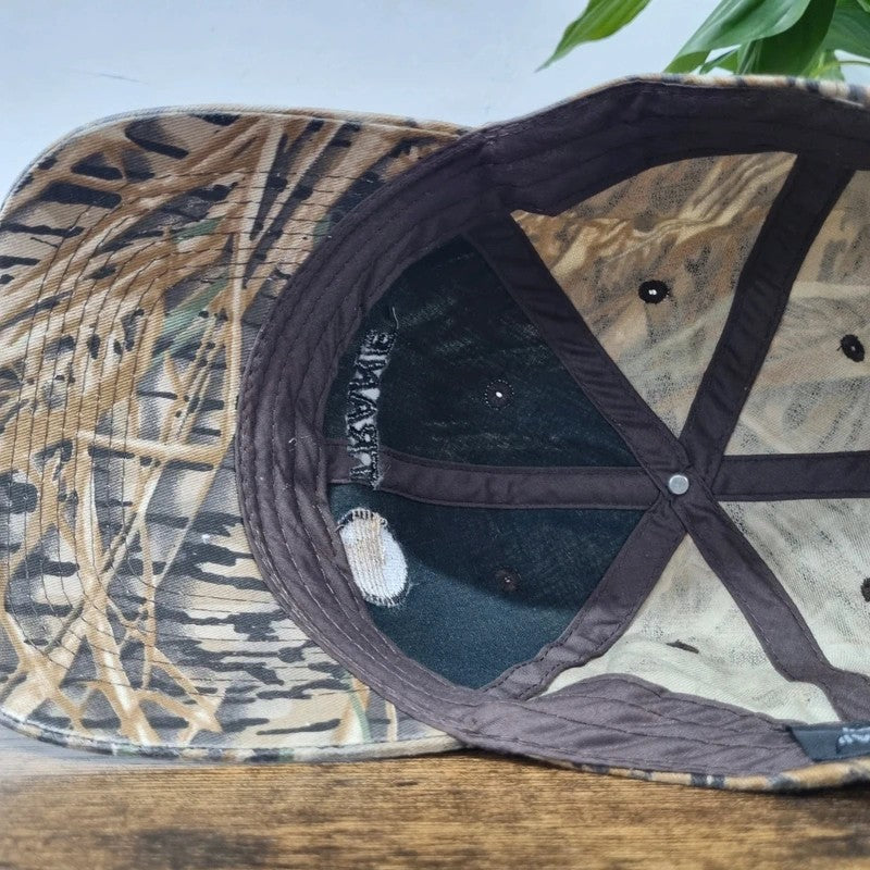 Vintage American Baseball Hat Snapback cap one size adjustable beige black realtree camo trane
