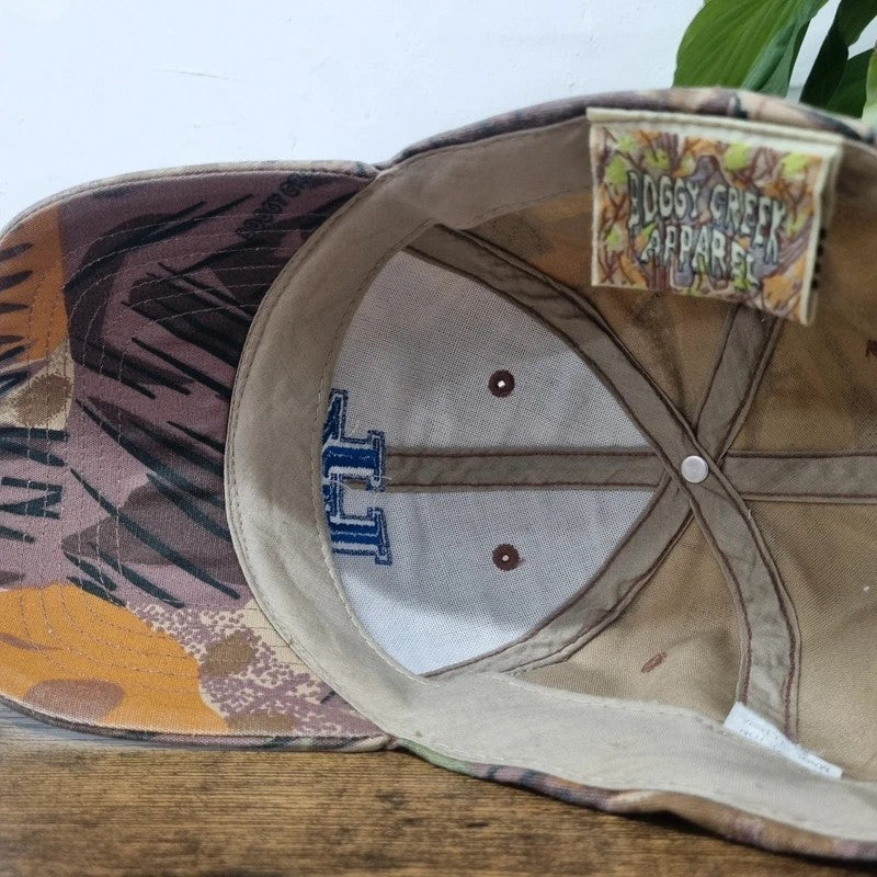 Vintage American Baseball Hat Snapback cap one size beige brown realtree camo University of kentucky
