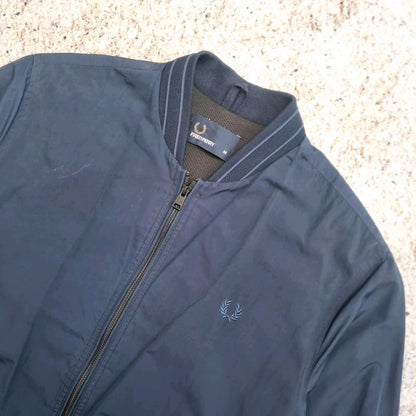 Fred Perry Bomber Jacket - M- Navy Blue