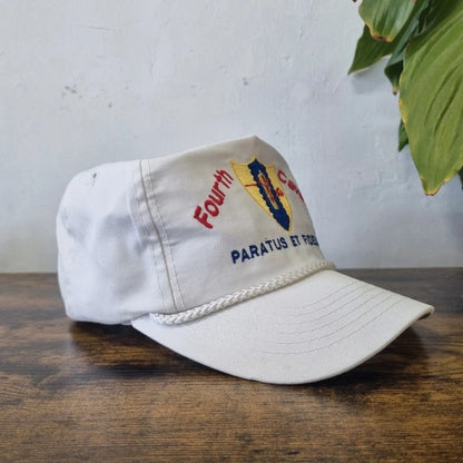 Vintage American Trucker Hat Snapback cap one size adjustable white fourth cavalry