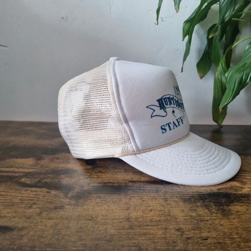 Vintage American Trucker Hat Snapback cap one size adjustable white Nrhs Hunting 91