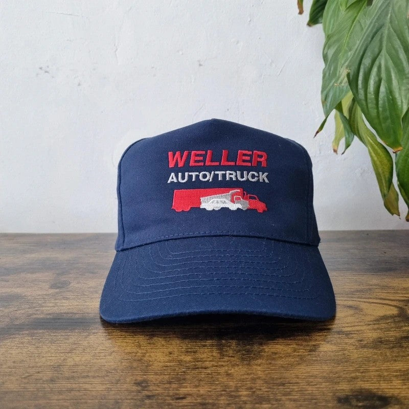 Vintage American Baseball Hat Snapback cap one size adjustable navy weller Auto Truck