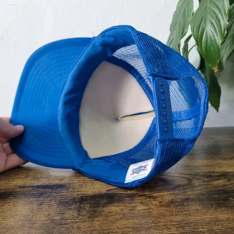 Vintage American Trucker Hat Snapback cap one size adjustable blue Warren dahlin election