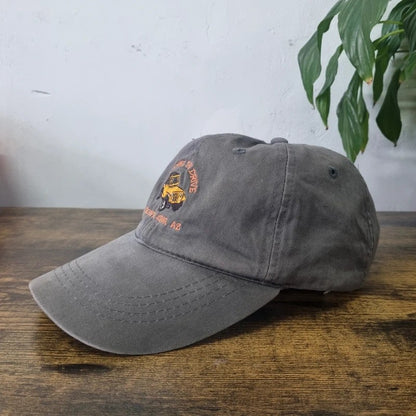 Vintage American Baseball Hat Snapback cap one size grey Jeep survived the drive crown king