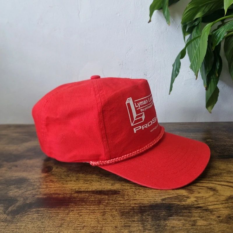 Vintage American Trucker Hat Snapback cap one size adjustable red Lyman Lumber hardware