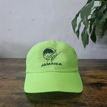 Vintage American Baseball Hat Snapback cap one size adjustable neon green Jamaica