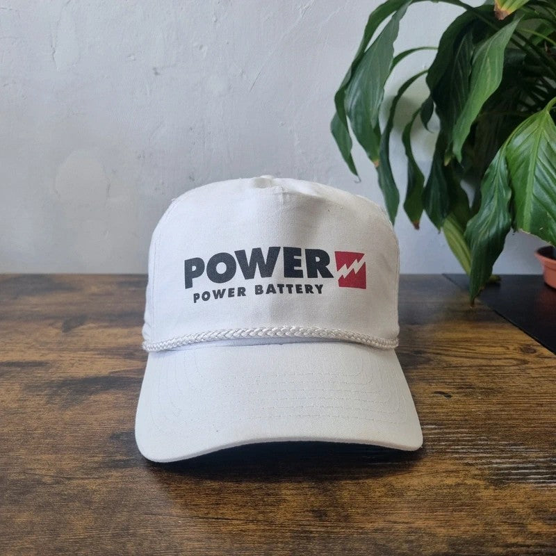 Vintage American Trucker Hat Snapback cap one size adjustable white power battery