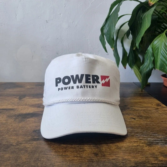 Vintage American Trucker Hat Snapback cap one size adjustable white power battery