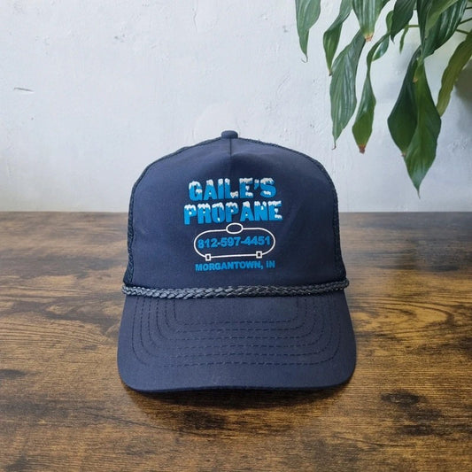 Vintage American Trucker Hat Snapback cap one size adjustable navy Gaile's propane