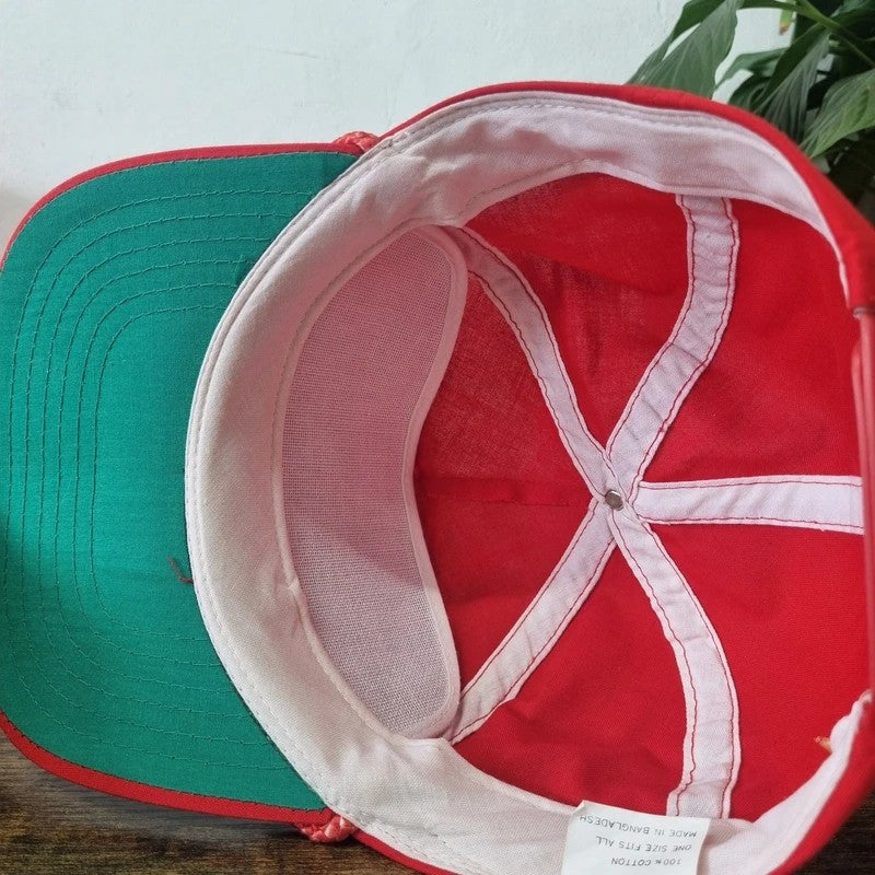 Vintage American Trucker Hat Snapback cap one size adjustable red elgin clean up