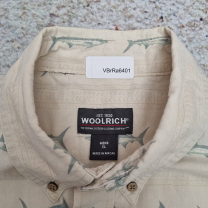 Woolrich SHIRT ECRY FISH SHORT SLEEVE WESTERN OUTDOOR MENS - Beige - Size XL