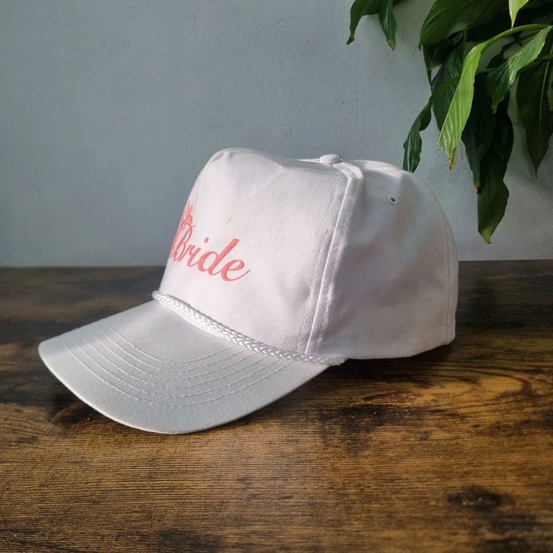 Vintage American Trucker Hat Snapback cap one size adjustable white Bride hen stag do