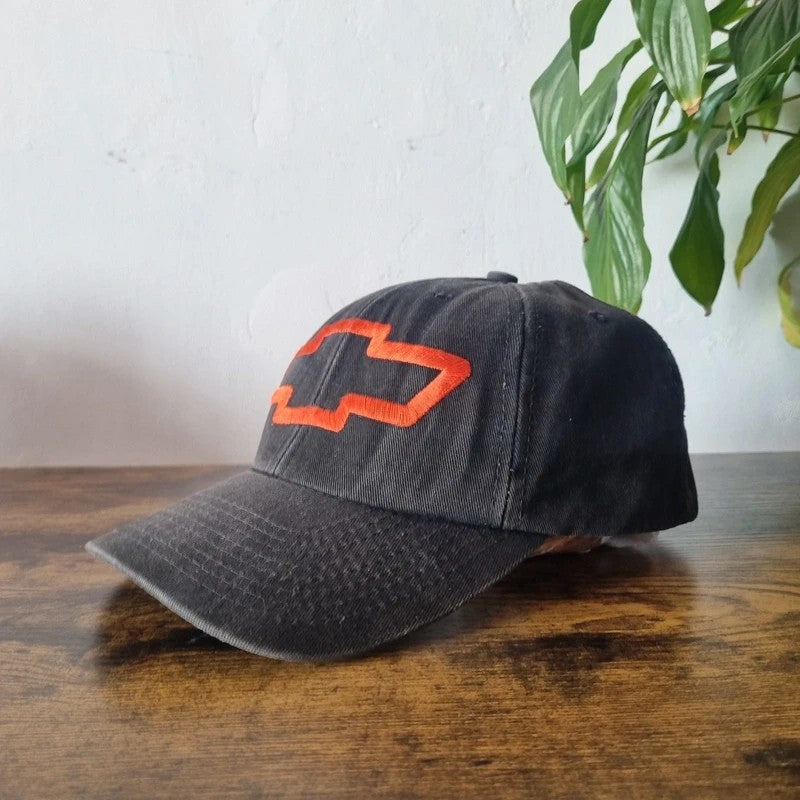 Vintage American Baseball Hat Snapback cap one size adjustable faded black Chevrolet