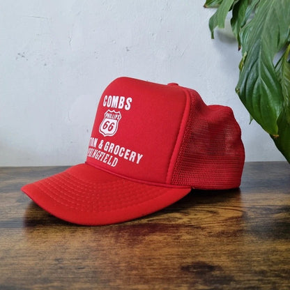 Vintage American Trucker Hat Snapback cap one size adjustable red combs springfield