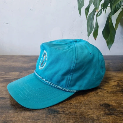 Vintage American Trucker Hat Snapback cap one size adjustable turquoise blue golf