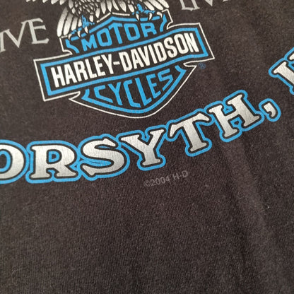 Harley Davidson Biker Blue Lightning Long sleeve shirt Mens 04 - Black - Size L