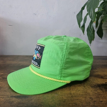 Vintage American Trucker Hat Snapback cap one size green just mauied  (married) fish