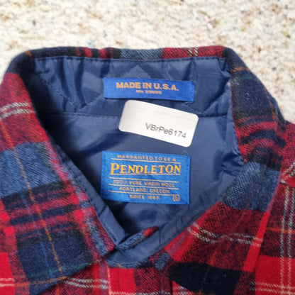 Pendleton Shirt Mens Checkered Wool Long Sleeve Flannel Button Up - Red Size S
