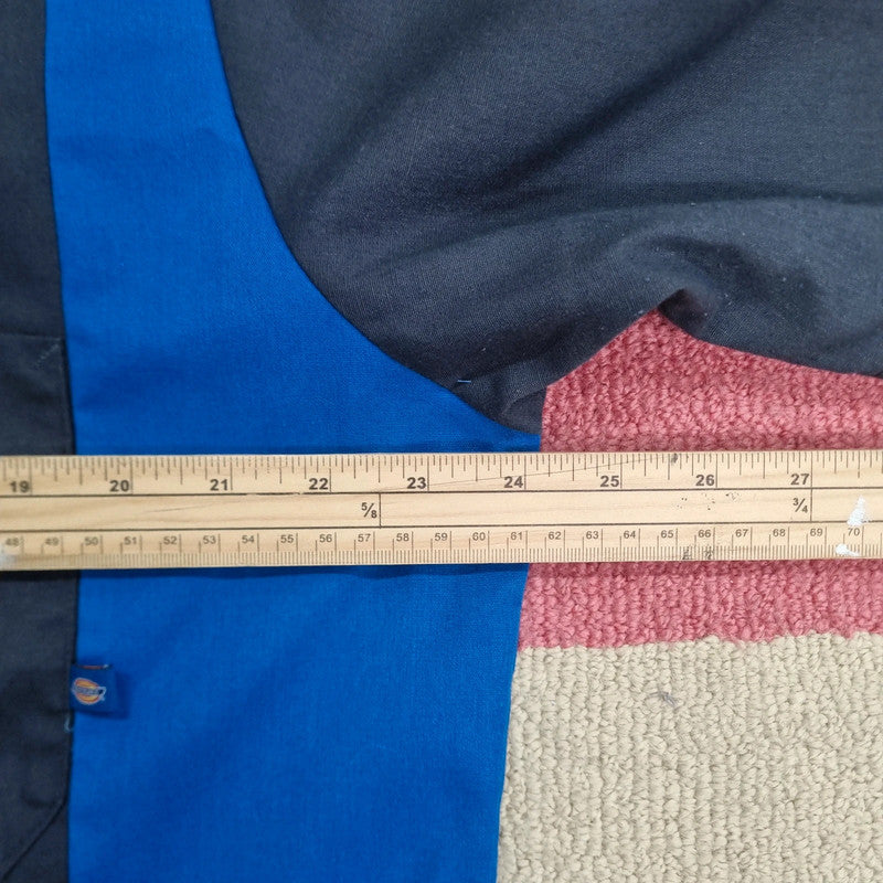 Vintage Dickies Boxy Fit Cropped Shirt Short Sleeve large plain grey Button Up Skater Y2K Surf